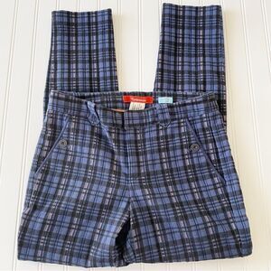 Anthropologie Blue Plaid Pants